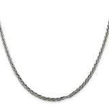 925 White Gold 3.25 mm Solid Chain Necklace