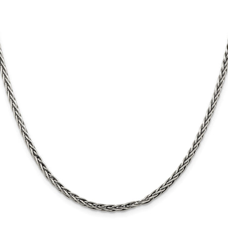 925 White Gold 3.25 mm Solid Chain Necklace