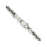 925 White Gold 3.25 mm Solid Chain Necklace alternate angle