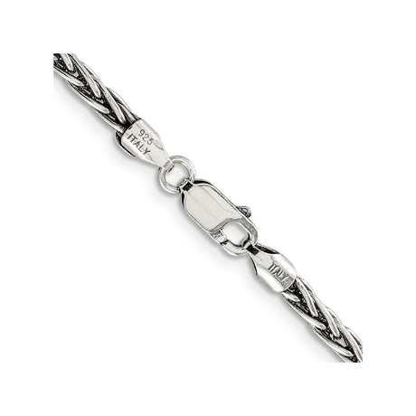 925 White Gold 3.25 mm Solid Chain Necklace alternate angle