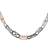 925 White Gold 10 mm Polished Chain Necklace alternate angle