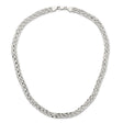 925 White Gold 8 mm Polished Chain Necklace, Solid