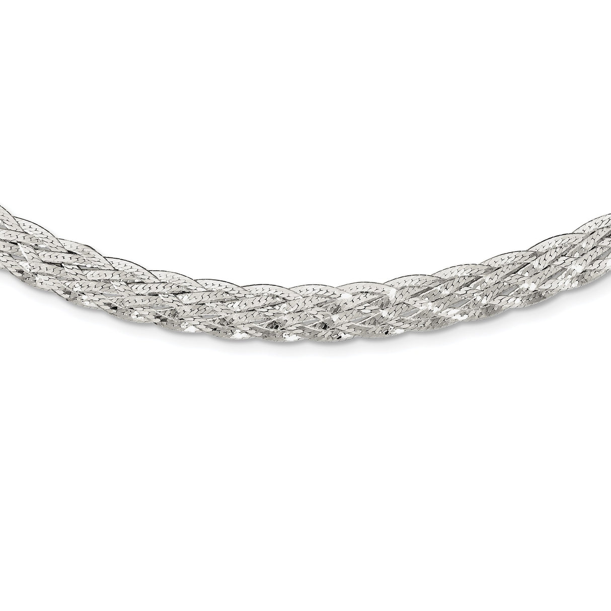 925 White Gold 8 mm Polished Chain Necklace, Solid alternate angle