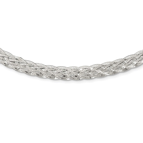 925 White Gold 8 mm Polished Chain Necklace, Solid alternate angle