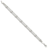 925 White Gold 6 mm Polished Chain Bracelet