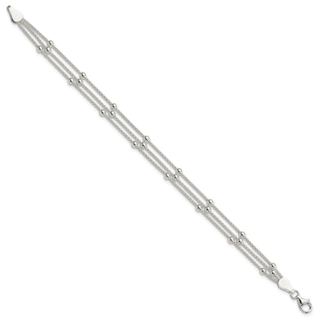 925 White Gold 6 mm Polished Chain Bracelet