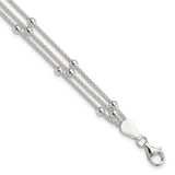 925 White Gold 6 mm Polished Chain Bracelet alternate angle