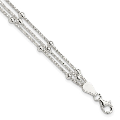 925 White Gold 6 mm Polished Chain Bracelet alternate angle