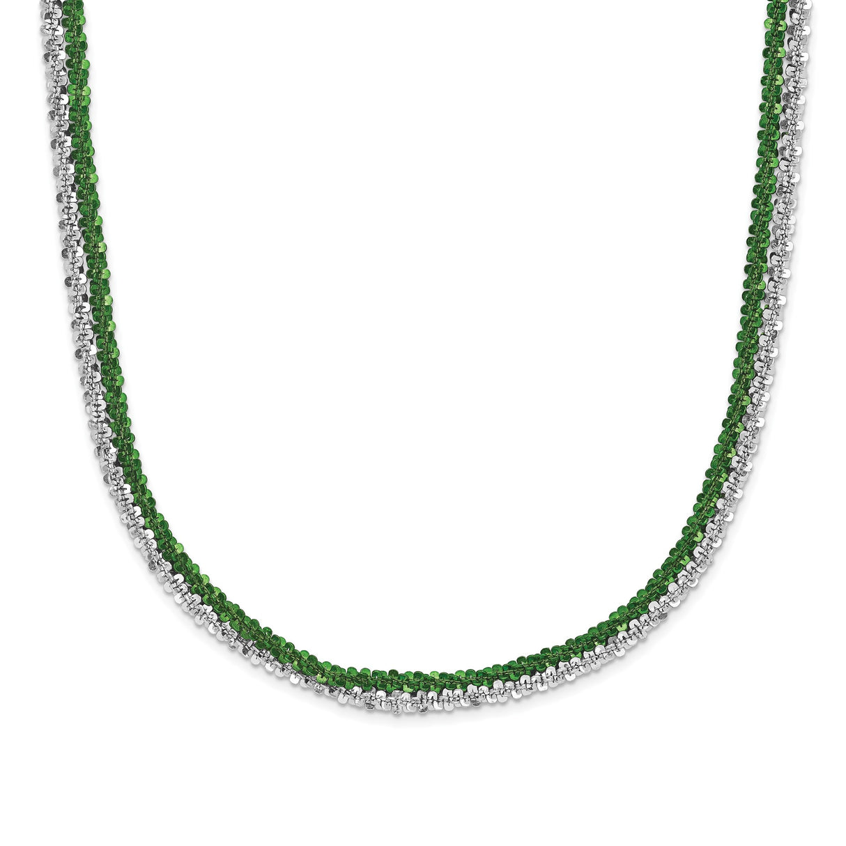 925 White Gold 3 mm Polished Chain Necklace