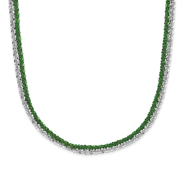 925 White Gold 3 mm Polished Chain Necklace