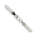 925 White Gold 3.5 mm Herringbone Chain Necklace, Polished alternate angle