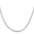 925 White Gold 3.5 mm Herringbone Chain Necklace, Polished