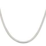 925 White Gold 3.5 mm Herringbone Chain Necklace, Polished