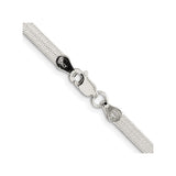 925 White Gold 3.5 mm Herringbone Chain Necklace, Polished alternate angle