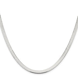 925 White Gold 4.5 mm Herringbone Chain Necklace, Polished