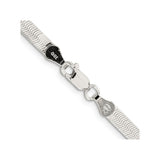 925 White Gold 4.5 mm Herringbone Chain Necklace, Polished alternate angle