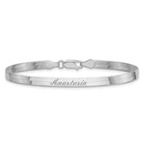 925 White Gold 4.5 mm Herringbone Chain Bracelet, Polished detail view