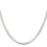 925 White Gold 4.5 mm Herringbone Chain Necklace, Polished