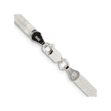 925 White Gold 4.5 mm Herringbone Chain Necklace, Polished alternate angle