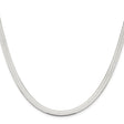 925 White Gold 5.25 mm Herringbone Chain Necklace, Polished