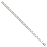 925 White Gold 5.25 mm Herringbone Chain Bracelet, Polished