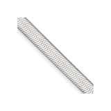 925 White Gold 5.25 mm Herringbone Chain Necklace, Polished detail view