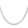 925 White Gold 5.25 mm Herringbone Chain Necklace, Polished
