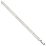 925 White Gold 8 mm Herringbone Chain Bracelet, Polished