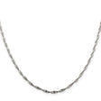 925 White Gold 2 mm Herringbone Chain Necklace, Polished