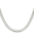925 White Gold 8.75 mm Herringbone Chain Necklace, Polished