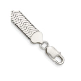 925 White Gold 8.75 mm Herringbone Chain Bracelet, Polished shown for scale
