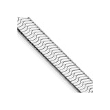 925 White Gold 8.75 mm Herringbone Chain Necklace, Polished detail view