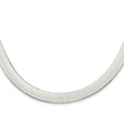 925 White Gold 10.5 mm Herringbone Chain Necklace, Polished