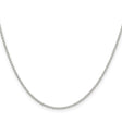 925 White Gold 1.5 mm Polished Chain Necklace, Solid