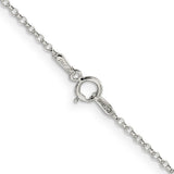 925 White Gold 1.5 mm Polished Chain Necklace, Solid alternate angle