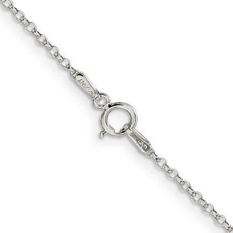 925 White Gold 1.5 mm Polished Chain Necklace, Solid alternate angle