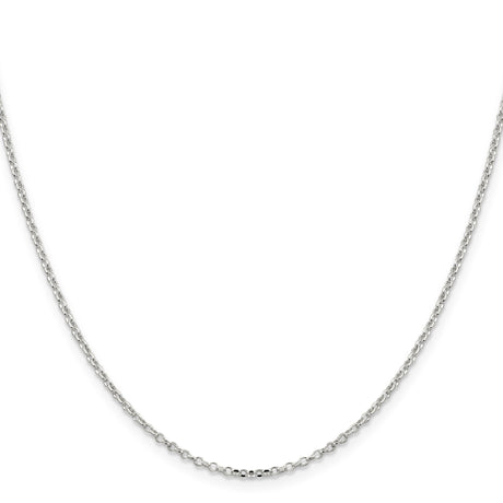 925 White Gold 1.75 mm Polished Chain Necklace, Solid