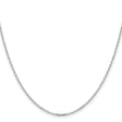 925 White Gold 1.75 mm Polished Chain Necklace, Solid