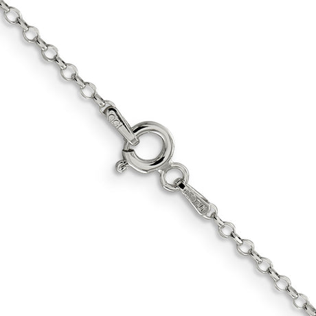 925 White Gold 1.75 mm Polished Chain Necklace, Solid alternate angle