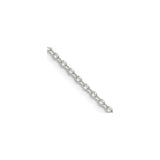 925 White Gold 1.75 mm Polished Chain Necklace, Solid alternate angle