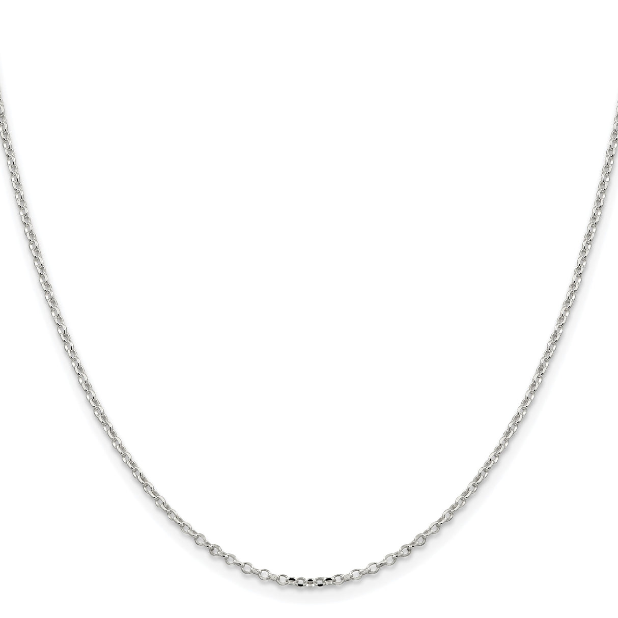 925 White Gold 1.75 mm Polished Chain Necklace