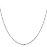 925 White Gold 1.75 mm Polished Chain Necklace