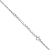 925 White Gold 2.2 mm Polished Chain Necklace, Solid detail view