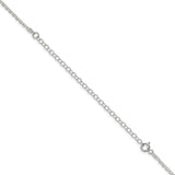 925 White Gold 2.2 mm Polished Chain Necklace, Solid detail view