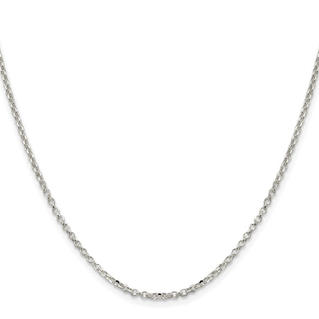 925 White Gold 2.2 mm Polished Chain Necklace