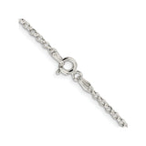 925 White Gold 2.2 mm Polished Chain Necklace alternate angle