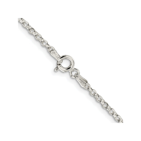 925 White Gold 2.2 mm Polished Chain Necklace alternate angle