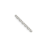 925 White Gold 2.6 mm Polished Chain Necklace, Solid alternate angle