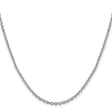 925 White Gold 2.6 mm Polished Chain Necklace