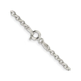 925 White Gold 2.6 mm Polished Chain Necklace alternate angle